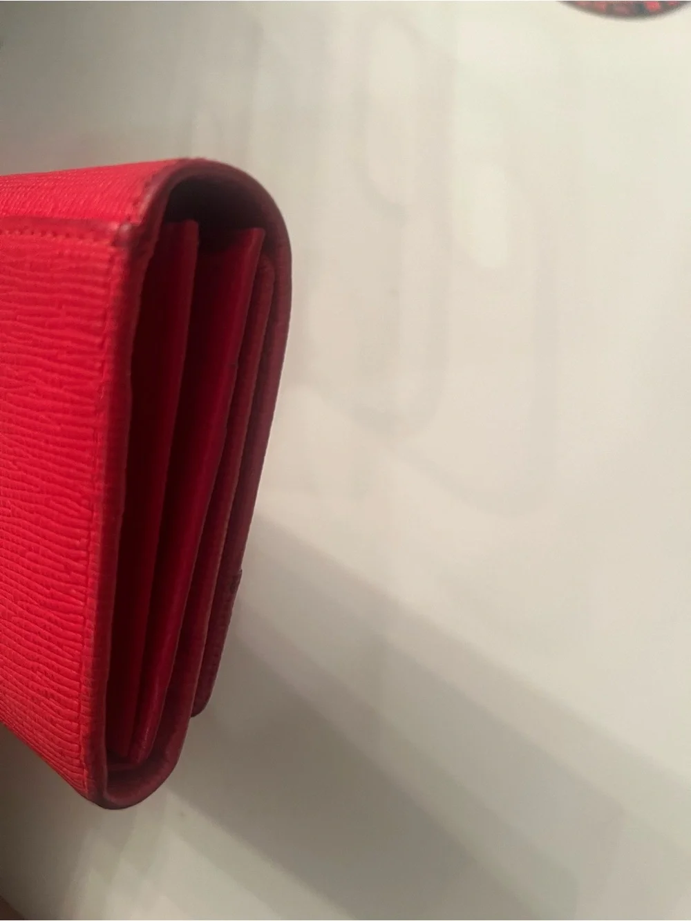 MCM Red Leather Continental Wallet w/Dust Bag